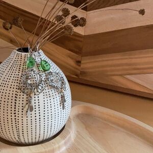 Light green glass bead earring Made in India